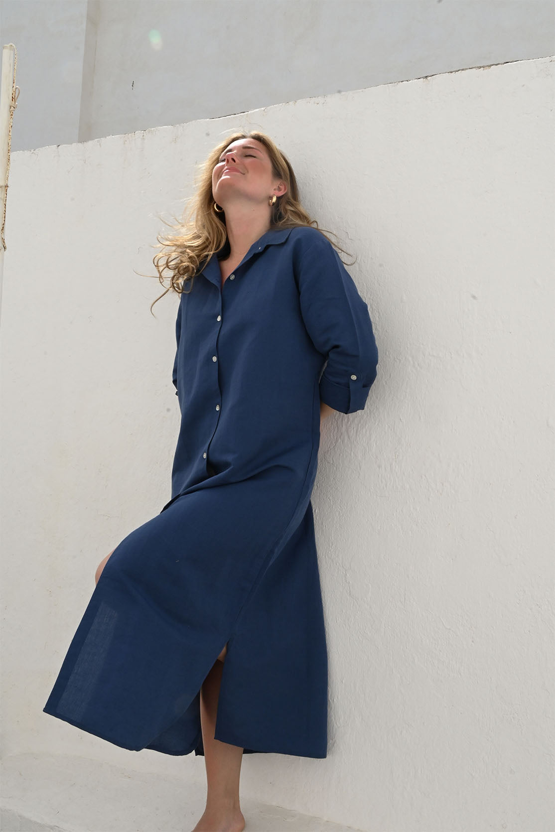 Emelie skjortklänning indigo