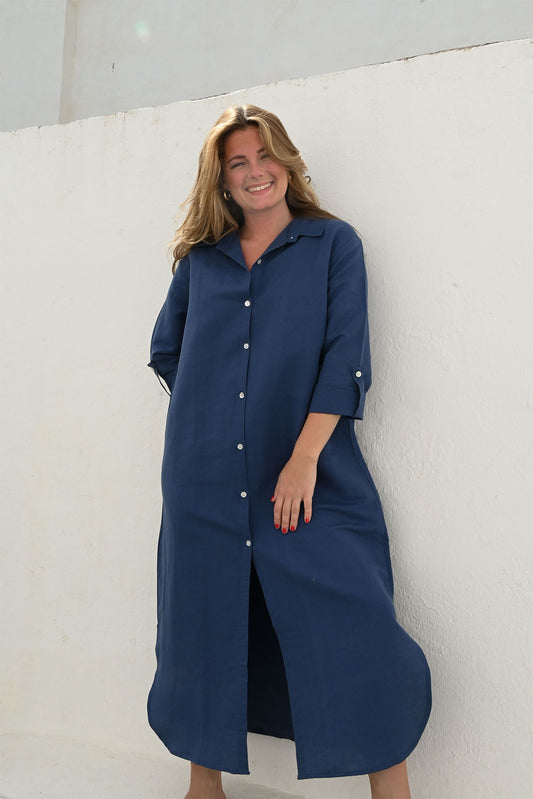 Emelie skjortklänning indigo