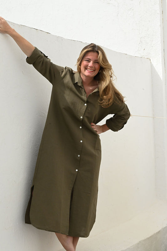 Emelie skjortklänning khaki