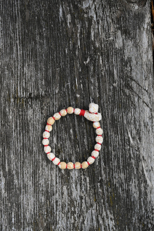 Sophie armband Beige/Röd